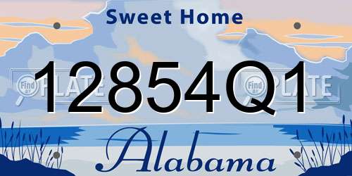 12854Q1 Alabama License Plate