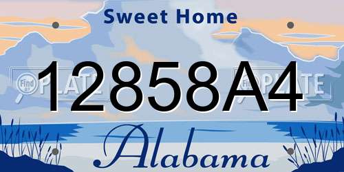 12858A4 Alabama License Plate