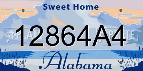 12864A4 Alabama License Plate