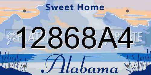 12868A4 Alabama License Plate