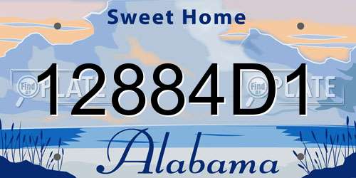 12884D1 Alabama License Plate