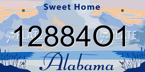 12884O1 Alabama License Plate