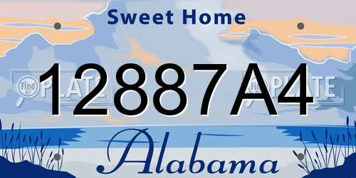 12887A4 Alabama License Plate