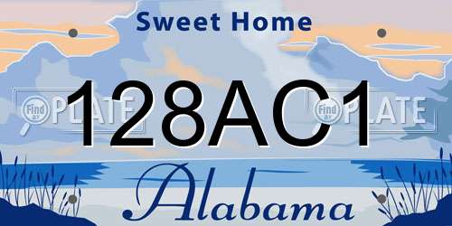 128AC1 Alabama License Plate