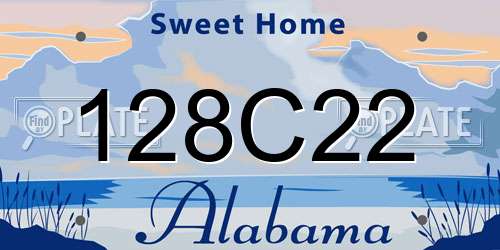128C22 Alabama License Plate