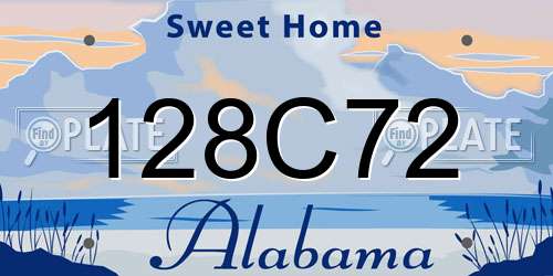 128C72 Alabama License Plate