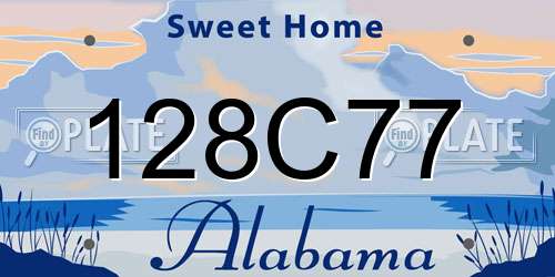 128C77 Alabama License Plate