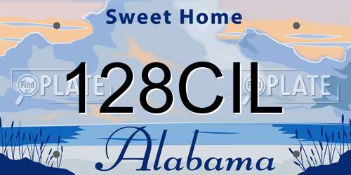 128CIL Alabama License Plate