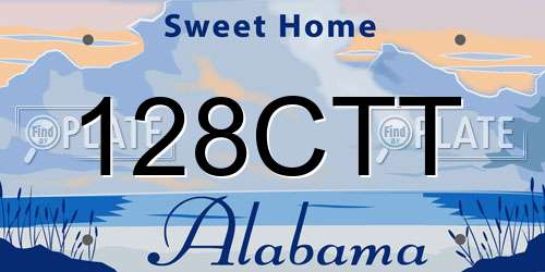 128CTT Alabama License Plate