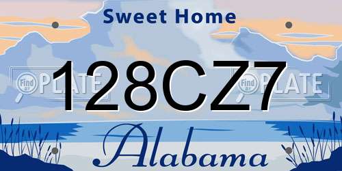128CZ7 Alabama License Plate
