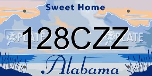 128CZZ Alabama License Plate