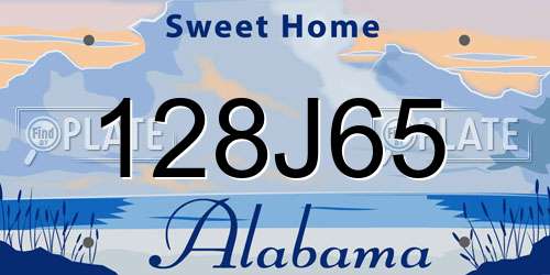 128J65 Alabama License Plate
