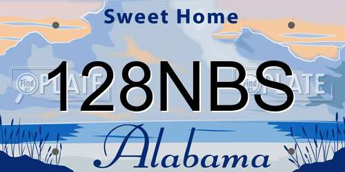 128NBS Alabama License Plate