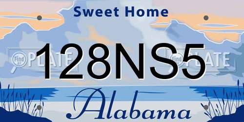 128NS5 Alabama License Plate
