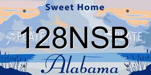 128NSB Alabama License Plate