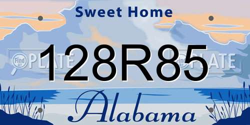 128R85 Alabama License Plate