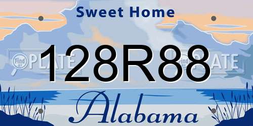 128R88 Alabama License Plate