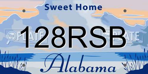 128RSB Alabama License Plate