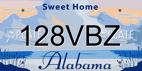 128VBZ Alabama License Plate