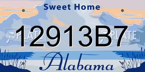 12913B7 Alabama License Plate