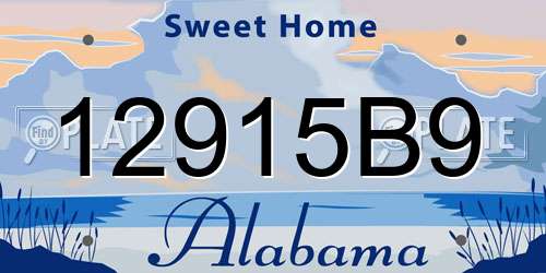 12915B9 Alabama License Plate