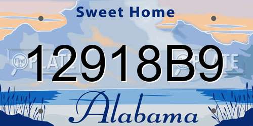 12918B9 Alabama License Plate