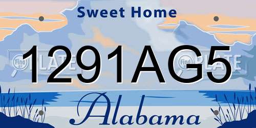 1291AG5 Alabama License Plate
