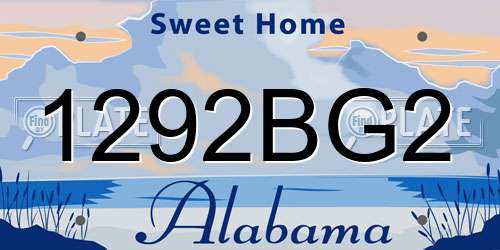 1292BG2 Alabama License Plate