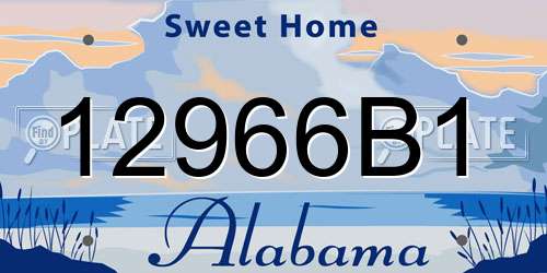 12966B1 Alabama License Plate