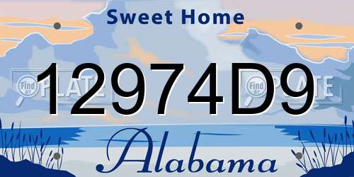 12974D9 Alabama License Plate