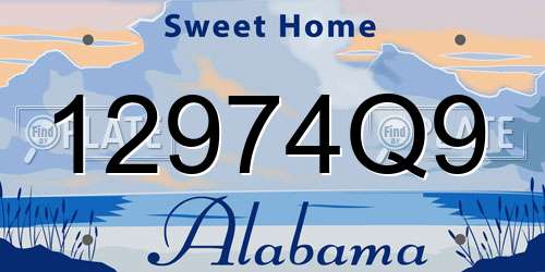 12974Q9 Alabama License Plate