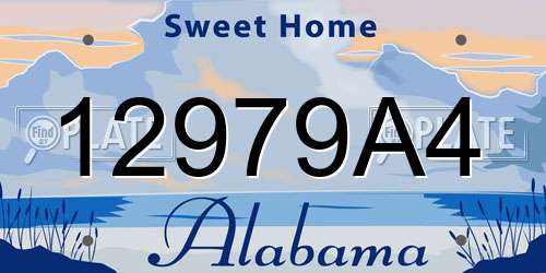 12979A4 Alabama License Plate