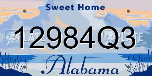 12984Q3 Alabama License Plate