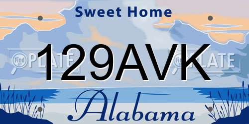 129AVK Alabama License Plate