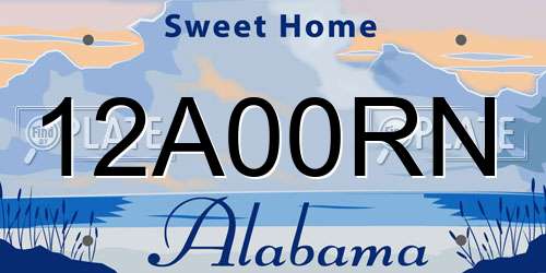 12A00RN Alabama License Plate