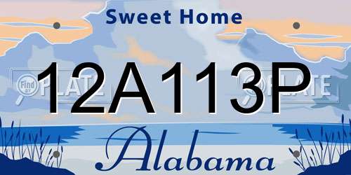 12A113P Alabama License Plate