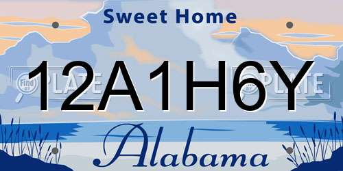 12A1H6Y Alabama License Plate