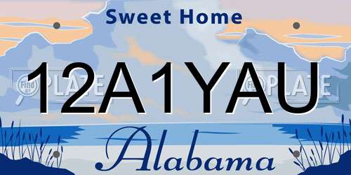 12A1YAU Alabama License Plate