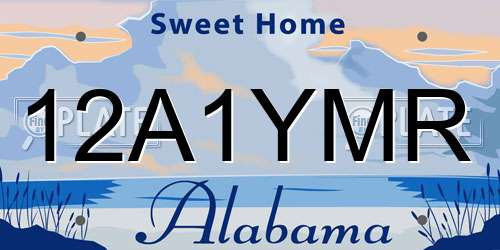 12A1YMR Alabama License Plate