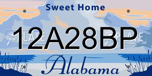 12A28BP Alabama License Plate