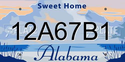 12A67B1 Alabama License Plate