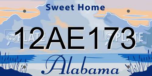 12AE173 Alabama License Plate