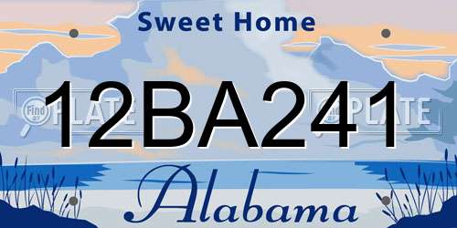 12BA241 Alabama License Plate