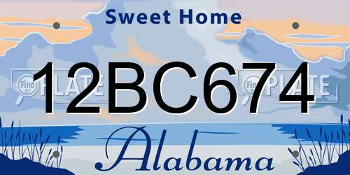 12BC674 Alabama License Plate