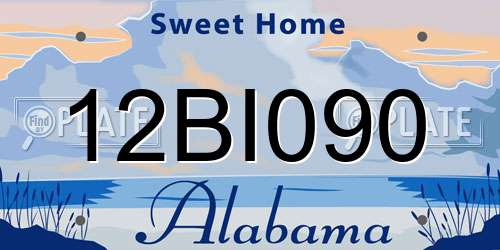 12BI090 Alabama License Plate