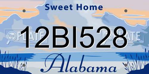 12BI528 Alabama License Plate