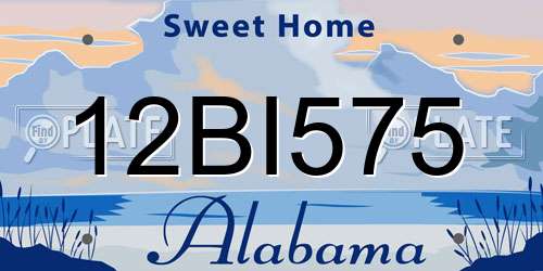 12BI575 Alabama License Plate