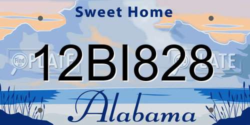 12BI828 Alabama License Plate