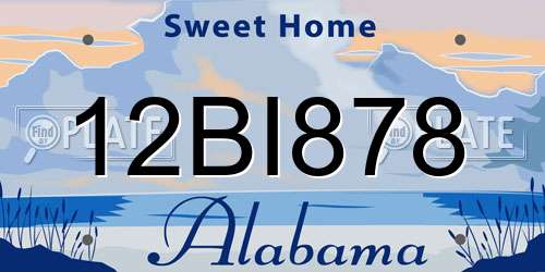 12BI878 Alabama License Plate