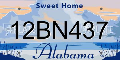 12BN437 Alabama License Plate